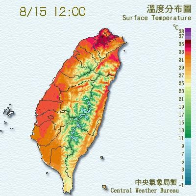 全台天氣炎熱。（圖片取自氣象局）