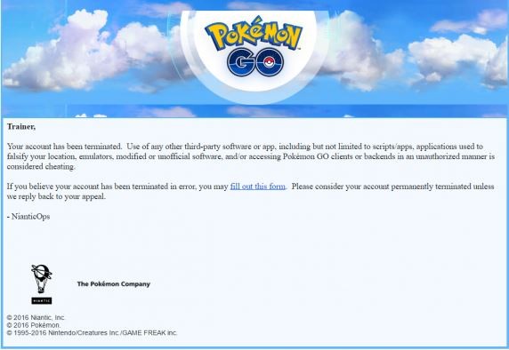寶可夢官方決定重懲「飛人」，被查到「開外掛」的玩家會收到email通知。（圖擷自網路）