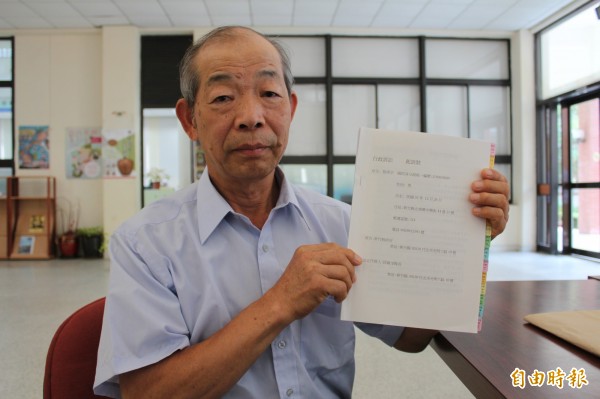 新竹縣政府特殊教育諮詢委員詹常宗為了國立新竹特教學校的操場用地,具狀控告縣府涉嫌侵占。(記者黃美珠攝) 新竹縣政府特殊教育諮詢委員詹常宗為了國立新竹特教學校的操場用地,具狀控告縣府涉嫌侵占。(記者黃美珠攝)