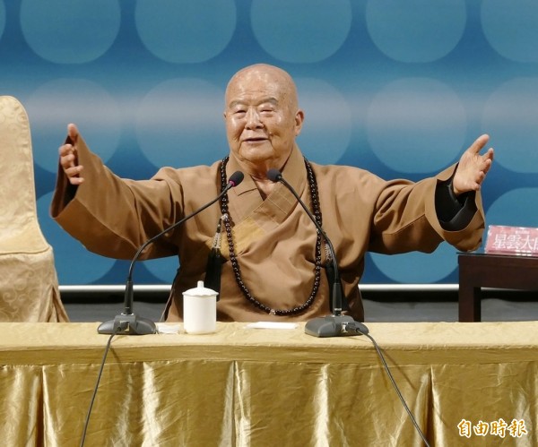 高齡90歲的佛光山開山宗長星雲法師，驚傳出血性腦中風。（資料照，記者陳文嬋攝）