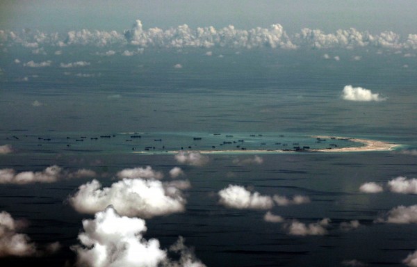 南海爭議島礁之一的黃岩島（Scarborough Shoal，斯卡伯勒淺灘）。（法新社）