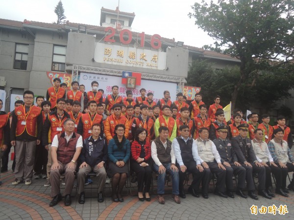 澎湖首次備役替代役演訓召集，在澎湖縣政府廣場局型。（記者劉禹慶攝）