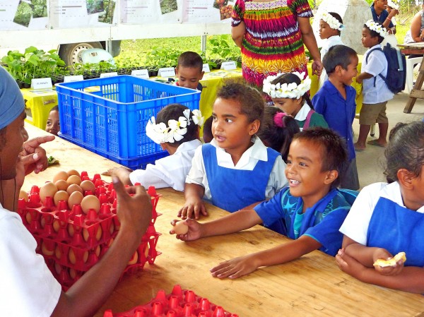 
A child holds an egg in Nauru on Tuesday.
Photo courtesy of the International Cooperation and Development Fund