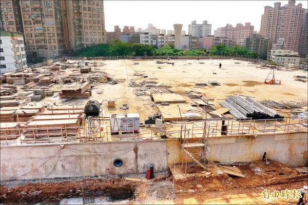 淡水區淡金路側3萬5千噸配水池即將完工啟用，提供淡海新市鎮用水。（記者李雅雯攝）