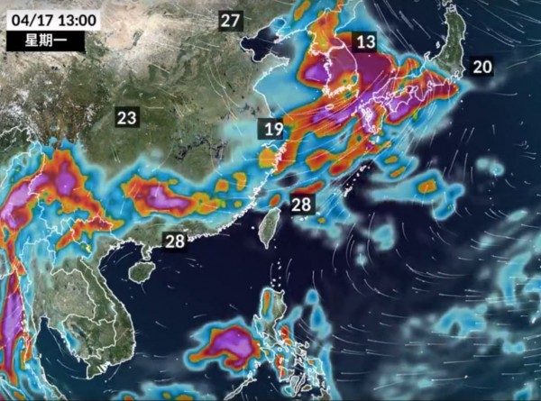 本週將有3波鋒面接力影響台灣，天氣型態不穩定。（圖擷取自「氣象達人彭啟明」臉書頁）