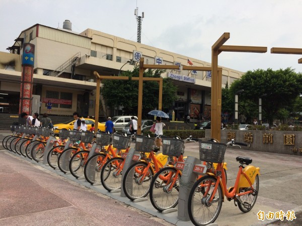 公共自行車示意圖。圖為桃園公共自行車。（資料照，記者李容萍攝）