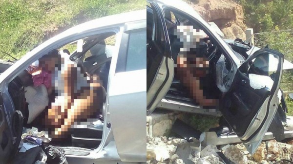 牙買加16日發生一起致命車禍，一名男警員與其女友在車禍中喪生，事發現場2人皆為半裸狀態。（圖擷取自鏡報）