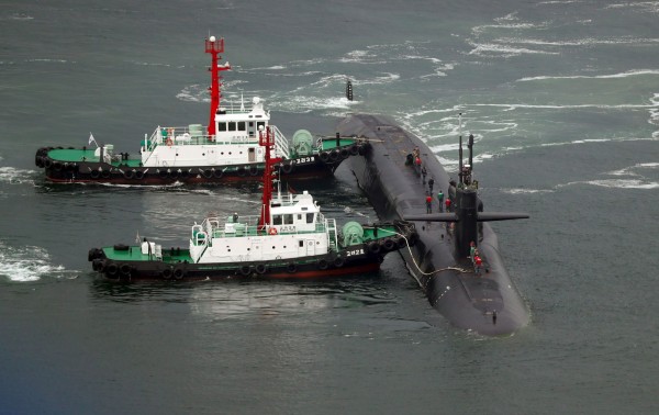 目前美國核子動力潛艦密西根號（USS Michigan），已抵達南韓釜山。（法新社）