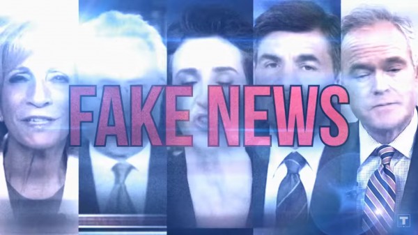 川普陣營指控主流媒體是「假新聞」，在廣告中出現包含CNN在內的主播。（圖擷自YouTube）