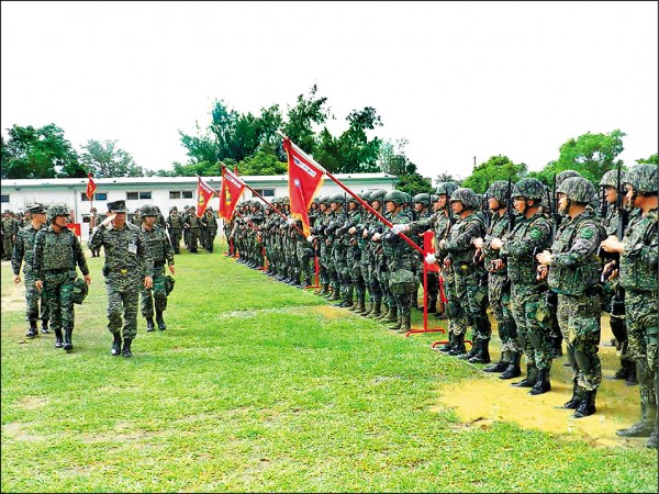 上月進駐北投復興崗的海軍陸戰隊六六旅步兵營，今年漢光兵推中首度被納入防禦首都圈的重要部隊。圖為六六旅過去聯勇操演開訓典禮。（取自海軍陸戰隊官方臉書頁）