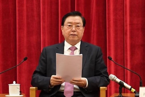 全國人大委員長張德江出席「香港特區基本法實施20周年座談會」。（圖擷自推特）