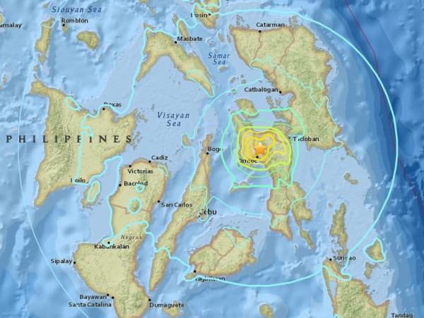 菲律賓發生地震。（圖片取自USGS）
