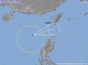 氣象局表示，今年第10號颱風海棠今下午生成，預計將於下午5點半發布海上路上颱風警報。（擷取自日本氣象廳）