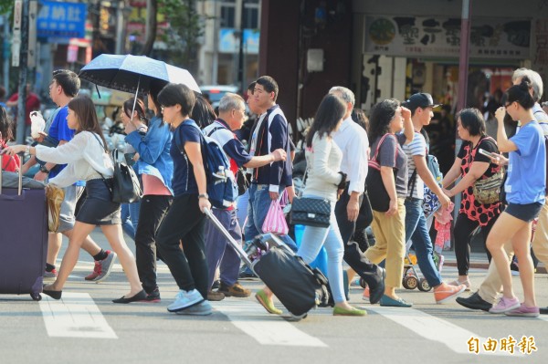 台北基隆今天高溫仍可能達37度。（資料照，記者王藝菘攝）