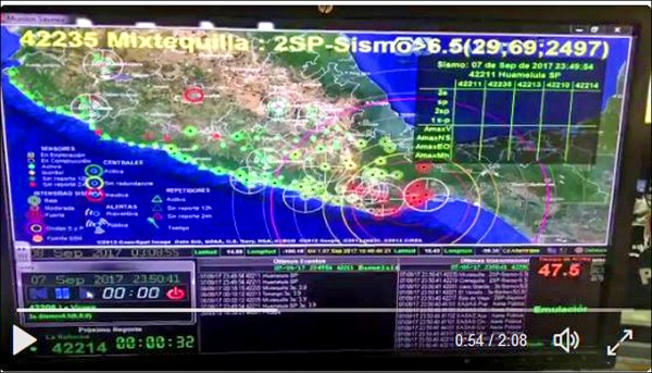 墨西哥地震預警系統示警（取自墨西哥政府官網）