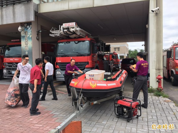 中颱泰利來襲，桃市消防局提前進行整備，並提醒民眾務必做好防颱措施。（記者魏瑾筠攝）