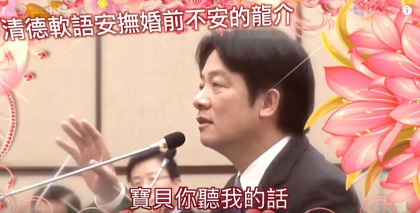 有網友將賴清德和謝龍介過去在議會的質詢對話，重新配音成新的影片。（圖擷自YouTube）