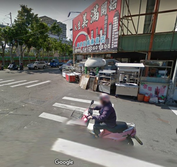 台中發生一起小貨車與機車擦撞車禍。示意圖。（圖擷自GOOGLE MAP）