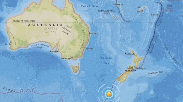 紐西蘭也傳規模6.1強震，目前未傳出傷亡。（圖擷自USGS）