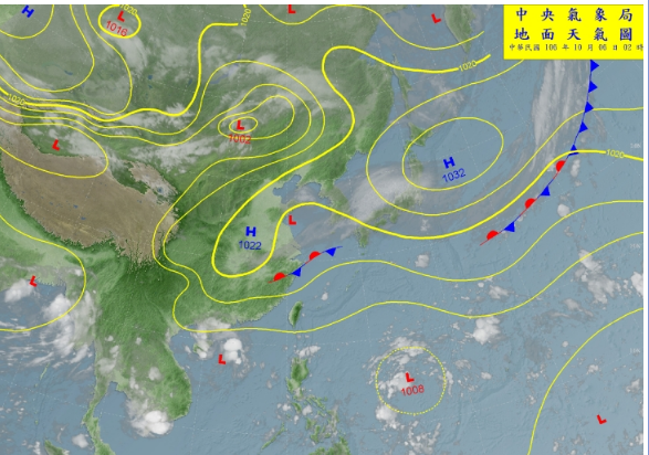 吳德榮今表示，今天東北風稍增強，迎風面雲量再度增多、降雨機率略提高。（圖擷取自三立準氣象·老大洩天機臉書）