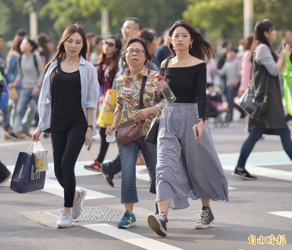 今天各地清晨微涼約20度，白天後氣溫明顯回升，白天高溫北部、東部達27至29度，中南部30至31度，中南部地區日夜溫差大，相差可達10度之多，早出晚歸的民眾需添加衣物。（資料照，記者黃耀徵攝）