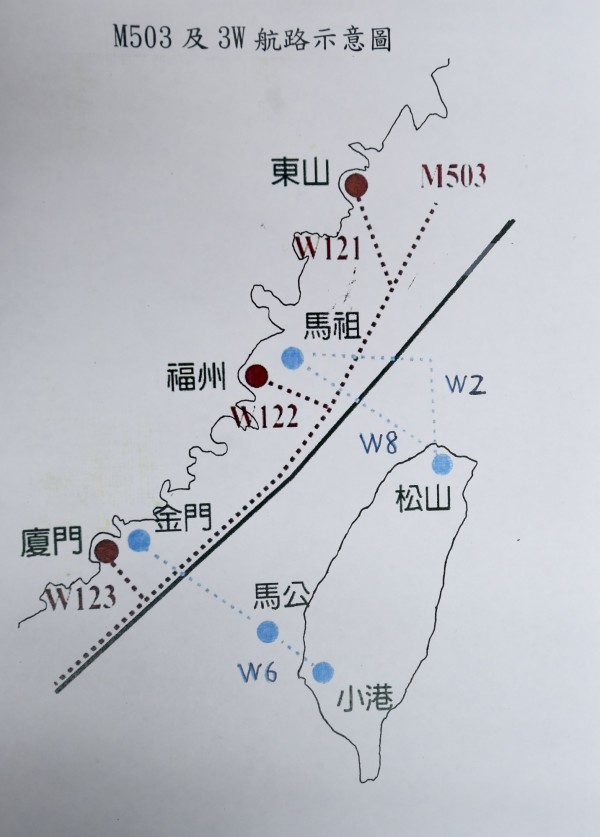 中國今早逕行宣布啟用M503北上航路及相關銜接航路，民進黨立委直指，這一連串作為就是想改變現狀，讓台灣海峽成為中國內海，台灣一定要明確向國際發聲。（記者簡榮豐翻攝）