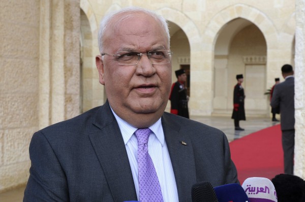 巴勒斯坦首席和談代表艾拉卡特（Saeb Erekat）近日受訪稱，美國駐聯合國大使海利（Nikki Haley），應該「閉嘴」。（美聯社）