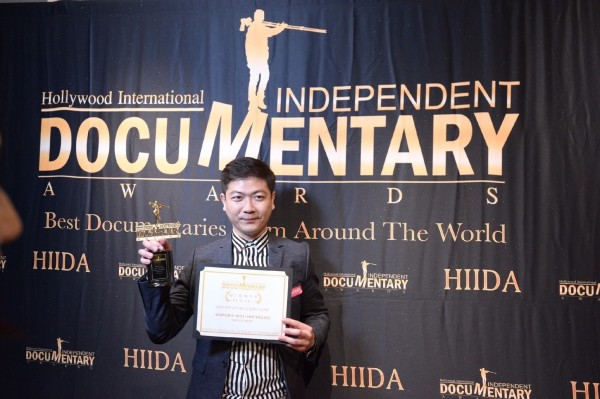 拍攝《以猴為貴》紀錄片，獲獎的導演李啟銓。（台灣獼猴吱吱黨提供）