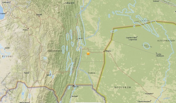 玻利維亞發生芮氏規模6.8強震。（圖擷自USGS）