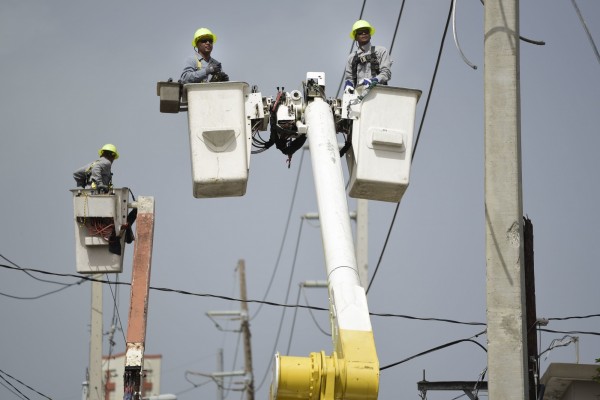 波多黎各一棵樹木砸落在主要電力線上，導致90萬戶居民無電可用，許多公共設施也陷入危機。（美聯社）