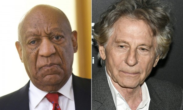 國際大導演波蘭斯基（Roman Polanski，右）與知名諧星「天才老爹」比爾寇斯比（Bill Cosby，左），因為犯下性侵案遭到主辦奧斯卡獎的美國影藝學院開除。（法新社）