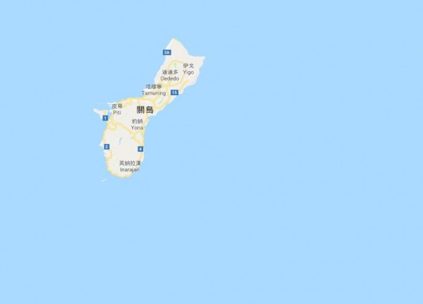 關島東南方87公里處發生規模5.6地震。（圖擷自Google地圖）