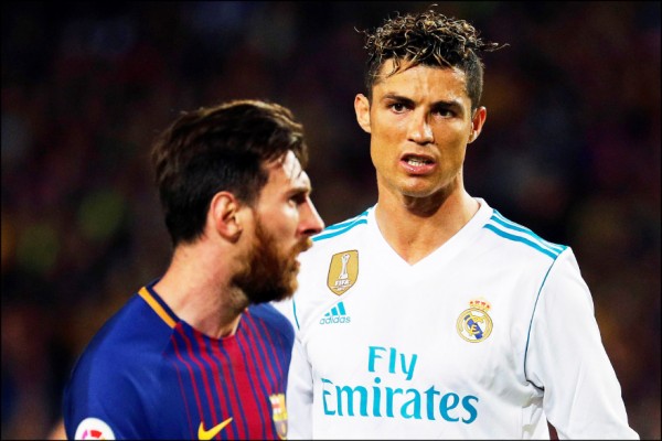 世界兩大足球巨星梅西（左）、羅納度（右），分別效力西甲巴薩隊與皇馬隊，各自帶領阿根廷及葡萄牙國家隊參與這屆世界盃足球賽。（歐新社檔案照）