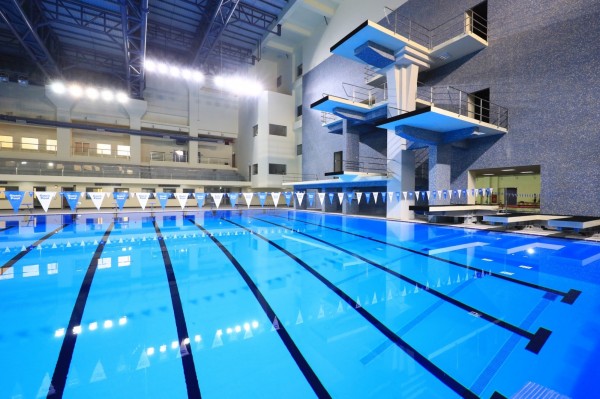 迎接東亞青運，台中北區國民運動中心興建國際標準泳池。（台中市府提供）