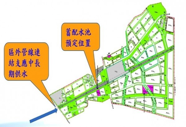 為解決彰化高鐵特定區長遠用水問題，水公司擬在特定區高鐵二路蓋一座大型的地下蓄配水池。（彰化縣政府提供）