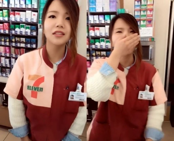 日前一名中國女遊客到日本旅遊時，逼問7-11超商女店員「中國話為什麼不會」，影片上傳後引起各國網友撻伐。（圖擷取自微博）