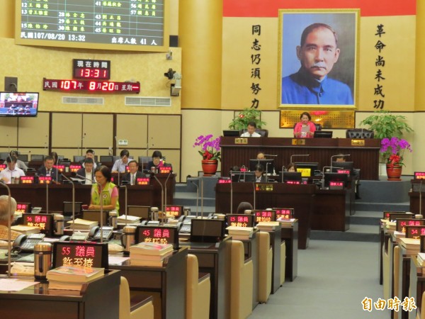 台南市議會今天下午議程因清點人數，現場人數不足而散會。（資料照，記者劉婉君攝）