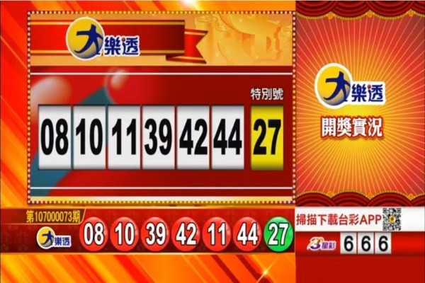 大樂透、49樂合彩開獎獎號。（圖擷取自東森財經新聞）