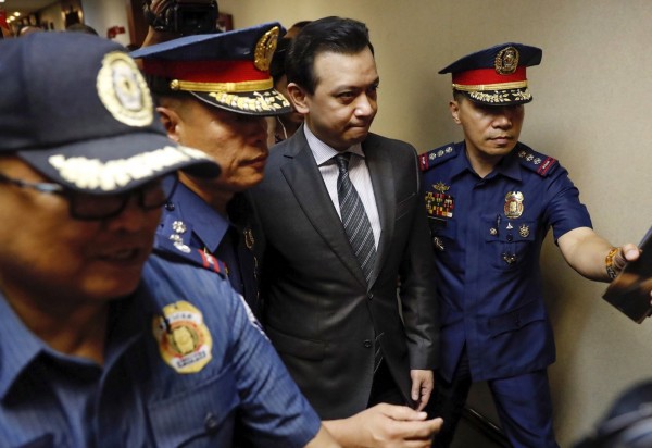 菲律賓反對派參議員特里蘭尼斯四世（Antonio Trillanes IV），今日被警方逮捕，隨後交保獲釋。（歐新社）