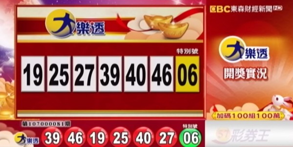 大樂透、49樂合彩開獎號碼。（翻攝自東森財經新聞）