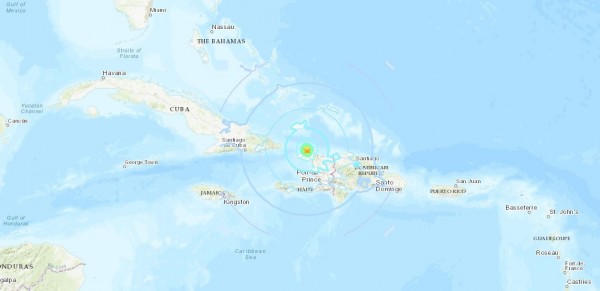 我國在加勒比海友邦海地，在台灣時間今（7日）早8點許發生芮氏規模5.9強震。（USGS）