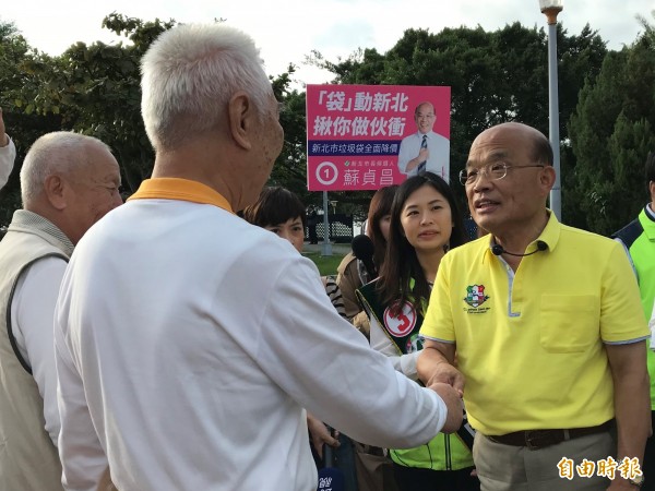 民進黨新北市長候選人蘇貞昌。（記者李雅雯攝）