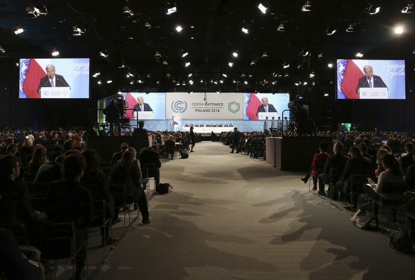 第24屆聯合國氣候變遷大會在波蘭舉行，有台灣青年在會議上發言自稱來自「中國台灣」。（美聯社）