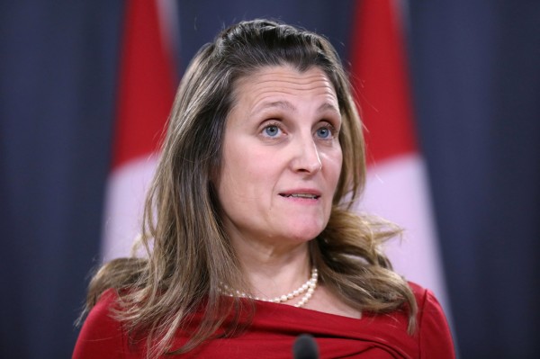 加拿大外交部長方慧蘭（Chrystia Freeland）表示加國正積極處理中加關係。（路透社）