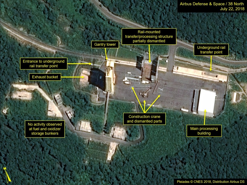 南韓情報機構今（5）日向國會匯報，北韓位在東倉里的「西海衛星發射基地」似乎有復工跡象。（資料照，法新社）