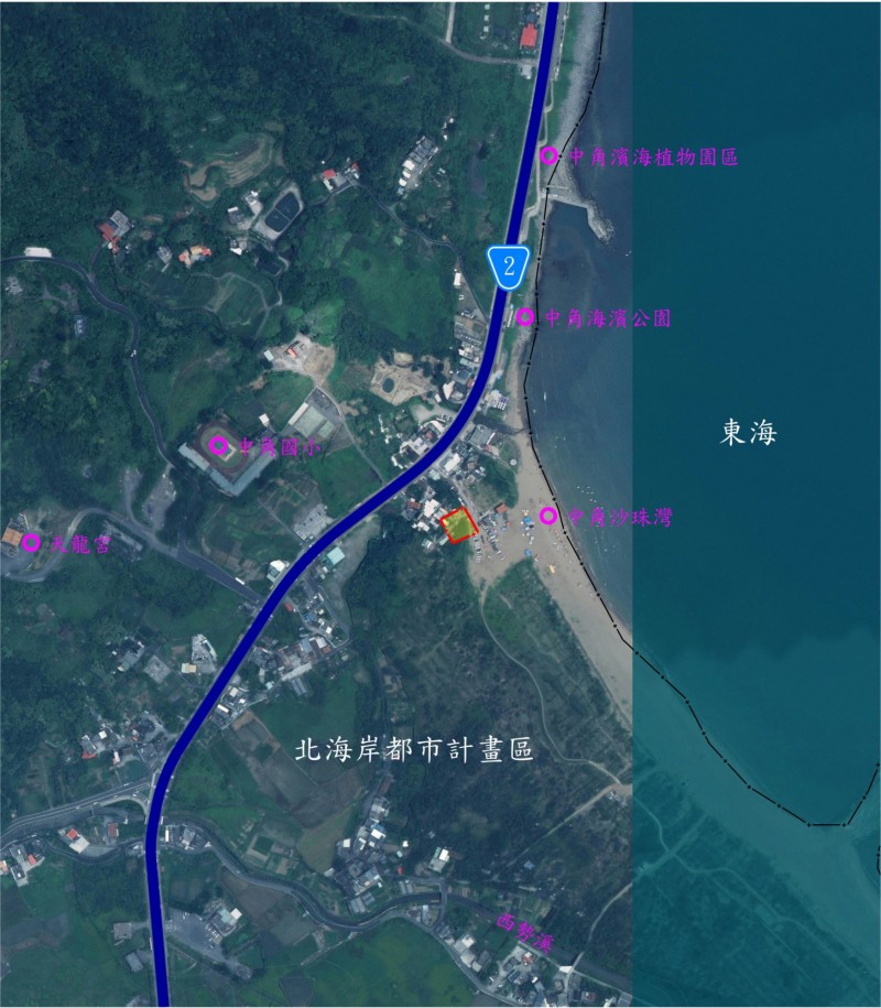 金山區中角沙珠灣將打造為衝浪基地，新北市府都市計畫變更15日起公開展覽。（新北市城鄉局提供）