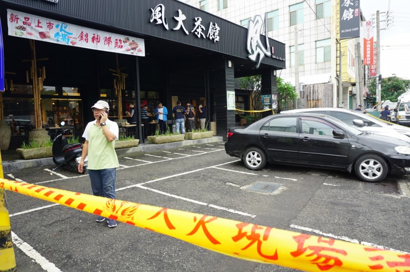 沙鹿風大茶館發生槍繫案，造成史姓男子死亡。（記者歐素美翻攝）