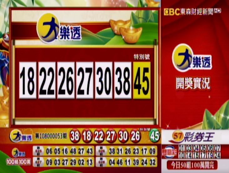 大樂透、49樂合彩開獎號碼。（圖擷取自東森財經新聞）