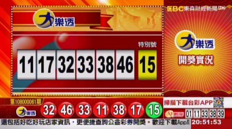 大樂透、49樂合彩開獎號碼。（圖擷取自東森財經新聞）