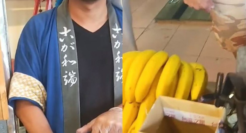 韓粉花費1000元買香蕉煎餅，卻要求營業額未達開發票標準的店家要開發票給他。（圖擷取自臉書社團「2020韓國瑜總統後援會」）